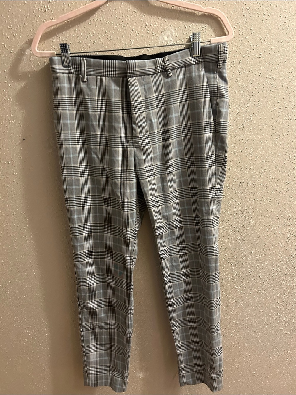 Womans Gray Plaid Dress Pants